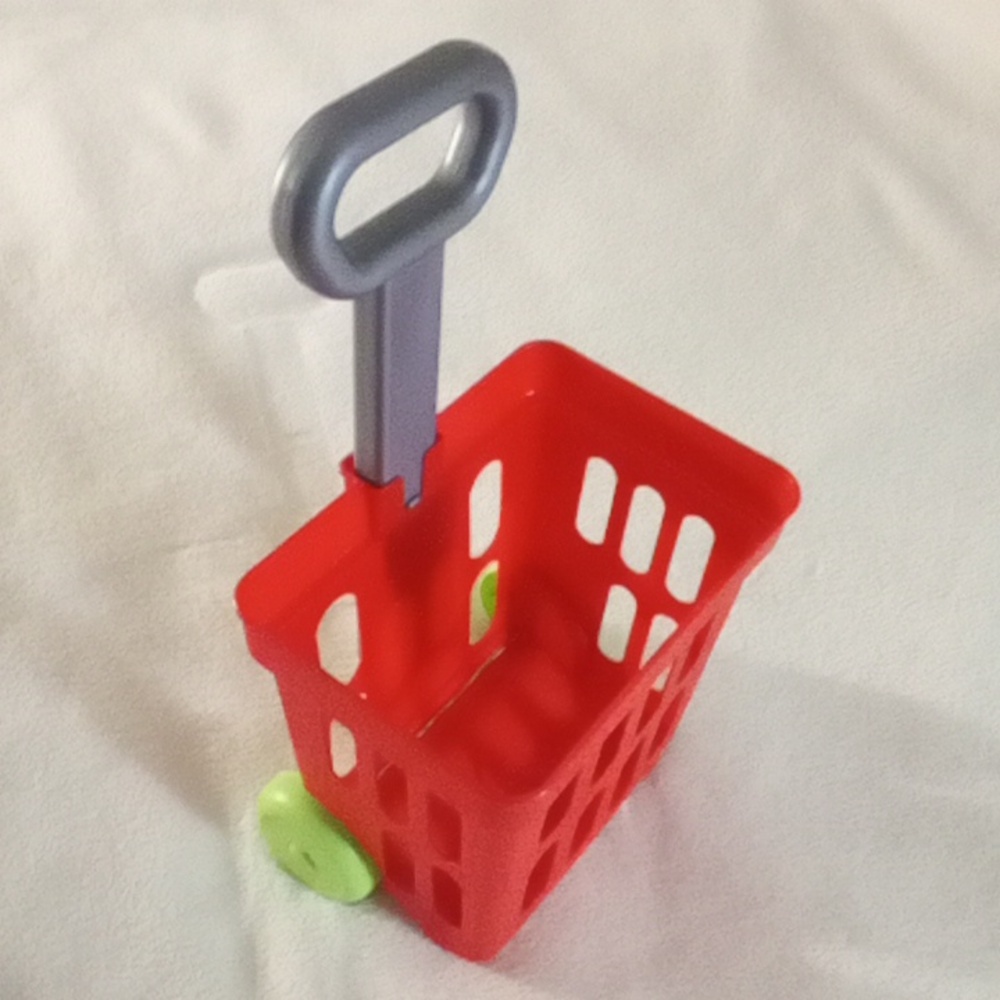 Red and Gray Toy Shopping Cart